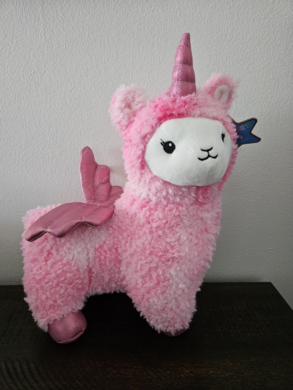 Fao Schwarz Glow Brights Pink Llamacorn Unicorn Plush - 14"